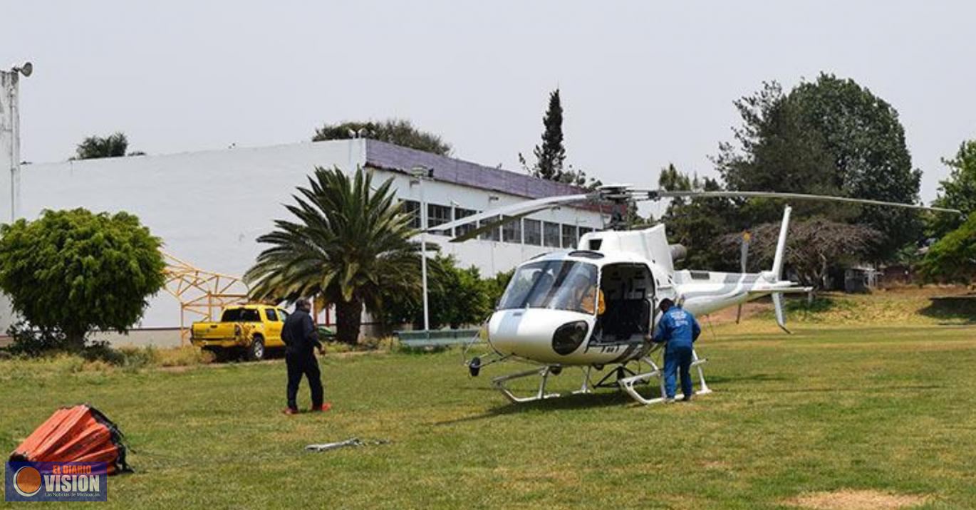 Disponibles dos helicópteros del estado para combatir incendios: Bedolla