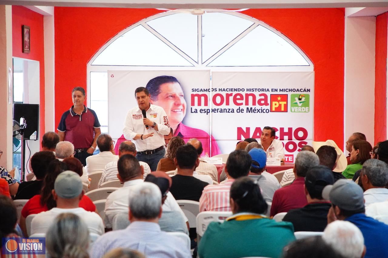 Por amor a Uruapan, el voto es por Morena: Nacho Campos 