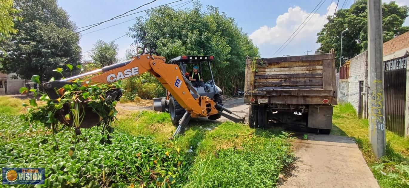 Gobierno de Morelia mantiene acciones para la limpieza de drenes y arroyos