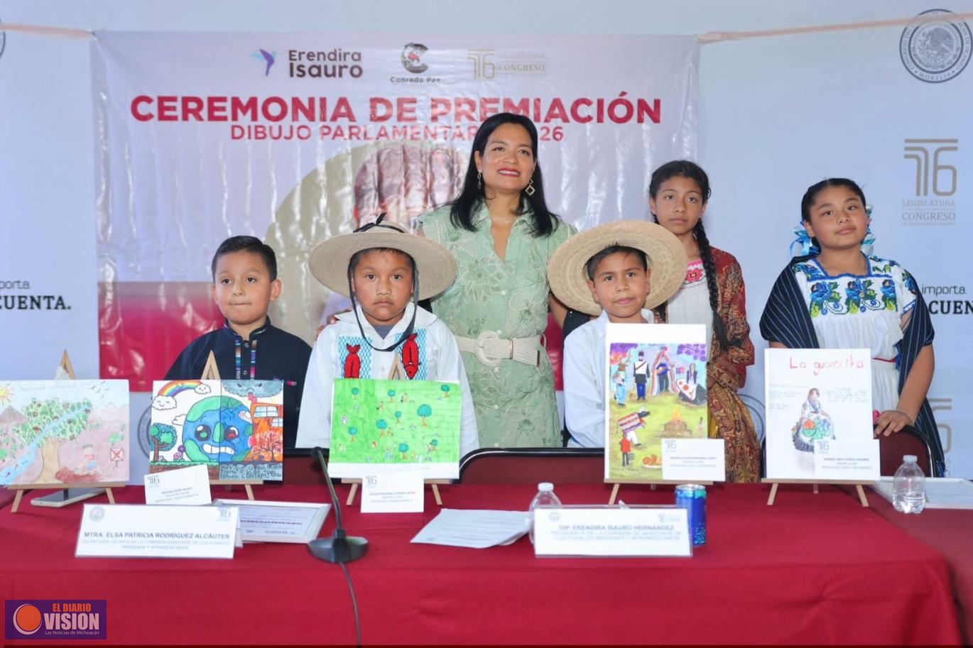 Congreso del Estado premia a las y los niños ganadores del del concurso “Dibujo Parlamentario 2026”