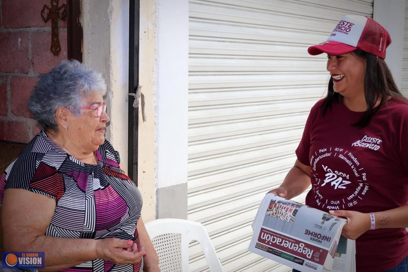 Caminar el territorio e informar casa por casa fortalece organización del pueblo: Celeste Ascencio
