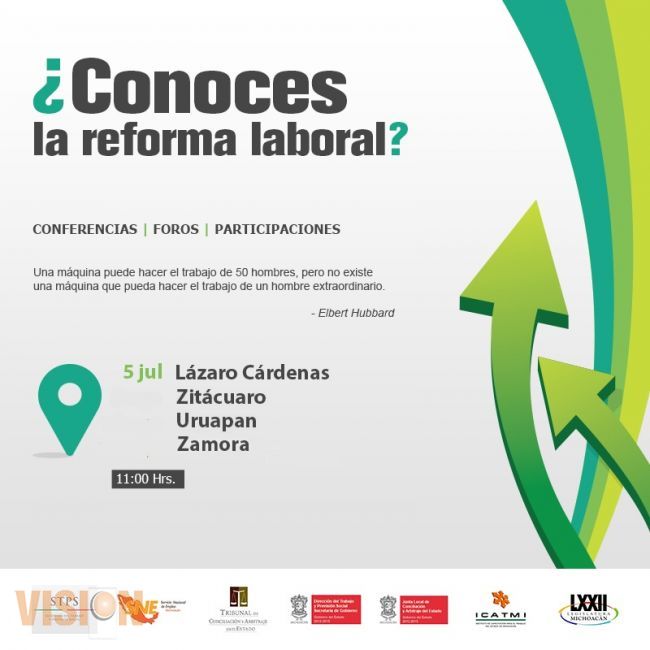 Impartirán foros sobre: ¿Conoces la Reforma Laboral?