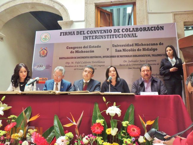 La UMSNH y el  Congreso del Estado firman convenio de colaboración interinstitucional.