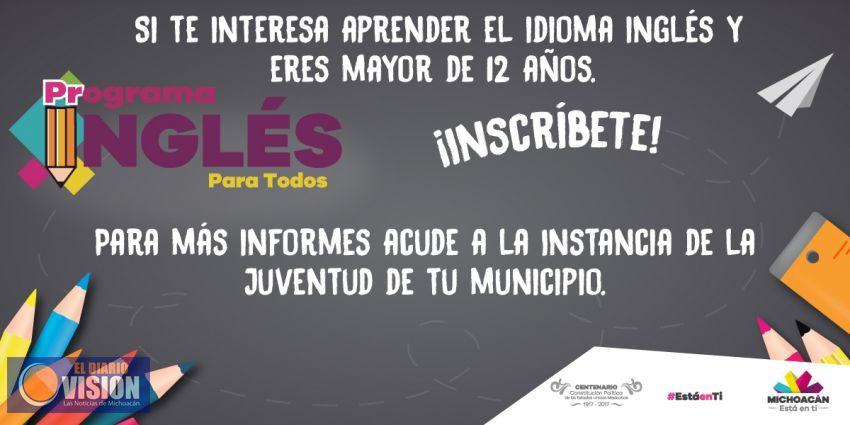 Gestiona IJUMICH 50 mil becas de Inglés para Michoacán