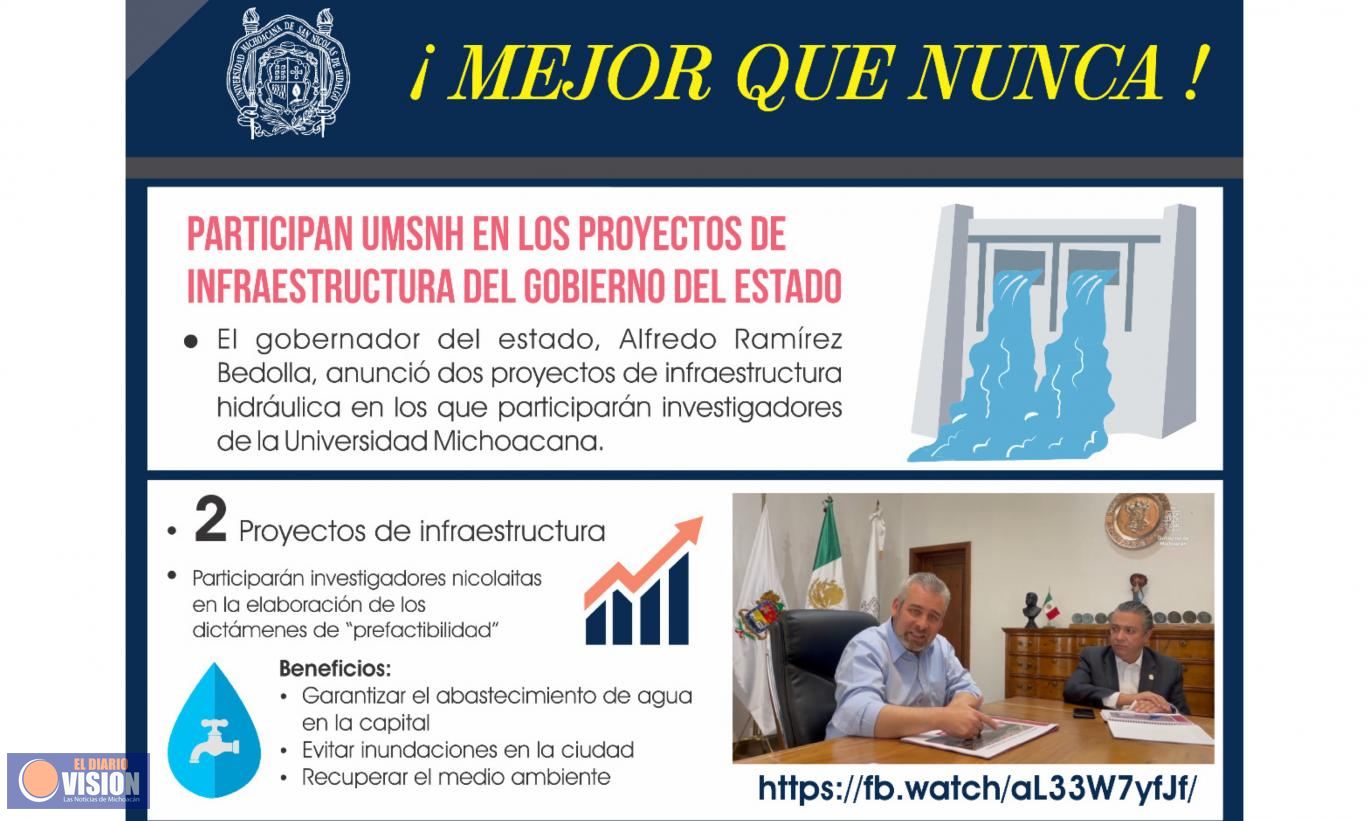 Participan UMSNH en los proyectos de infraestructura del Gobierno del Estado 