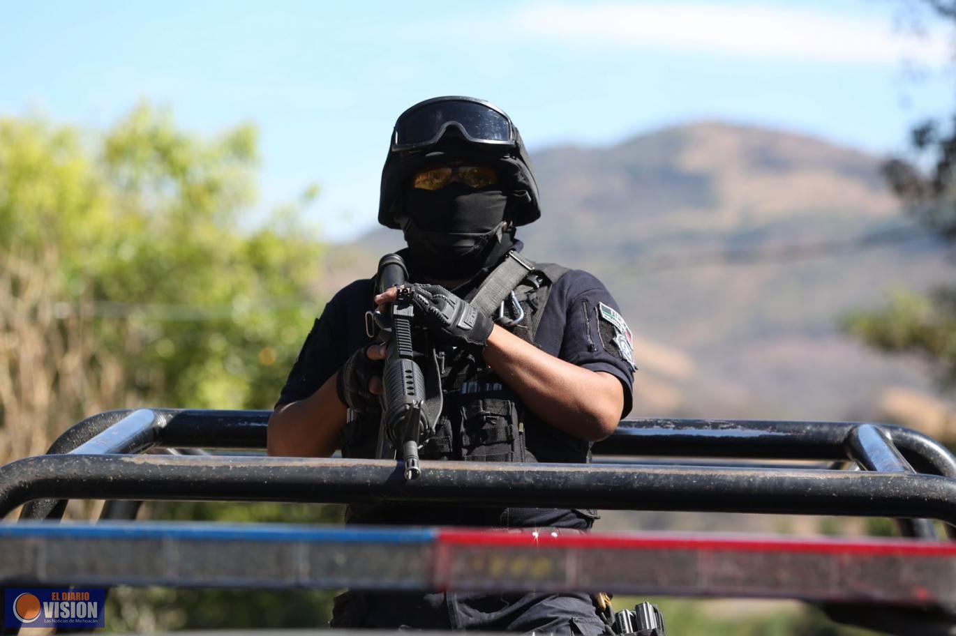 Fuerzas federales y estatales de seguridad, en coordinación para preservar la paz en Tepalcatepec