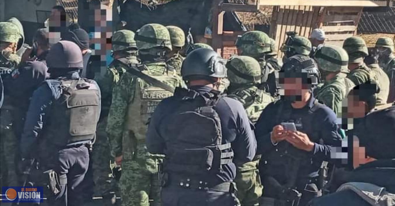 Ejército, Guardia Nacional y Policía Michoacán, arriban a San Juan Nuevo