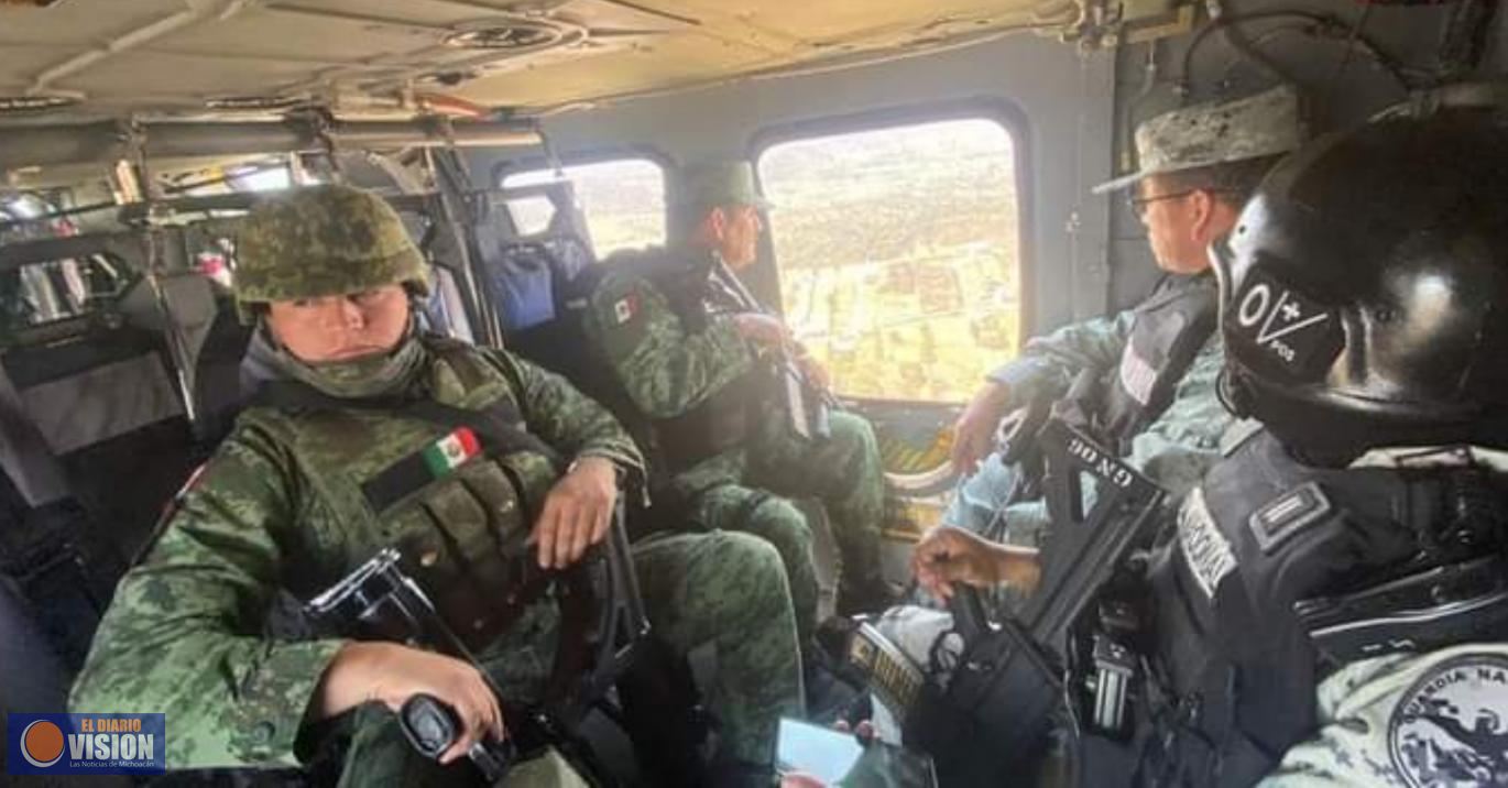 Patrullaje aéreo y monitoreo en calles de Zinapécuaro