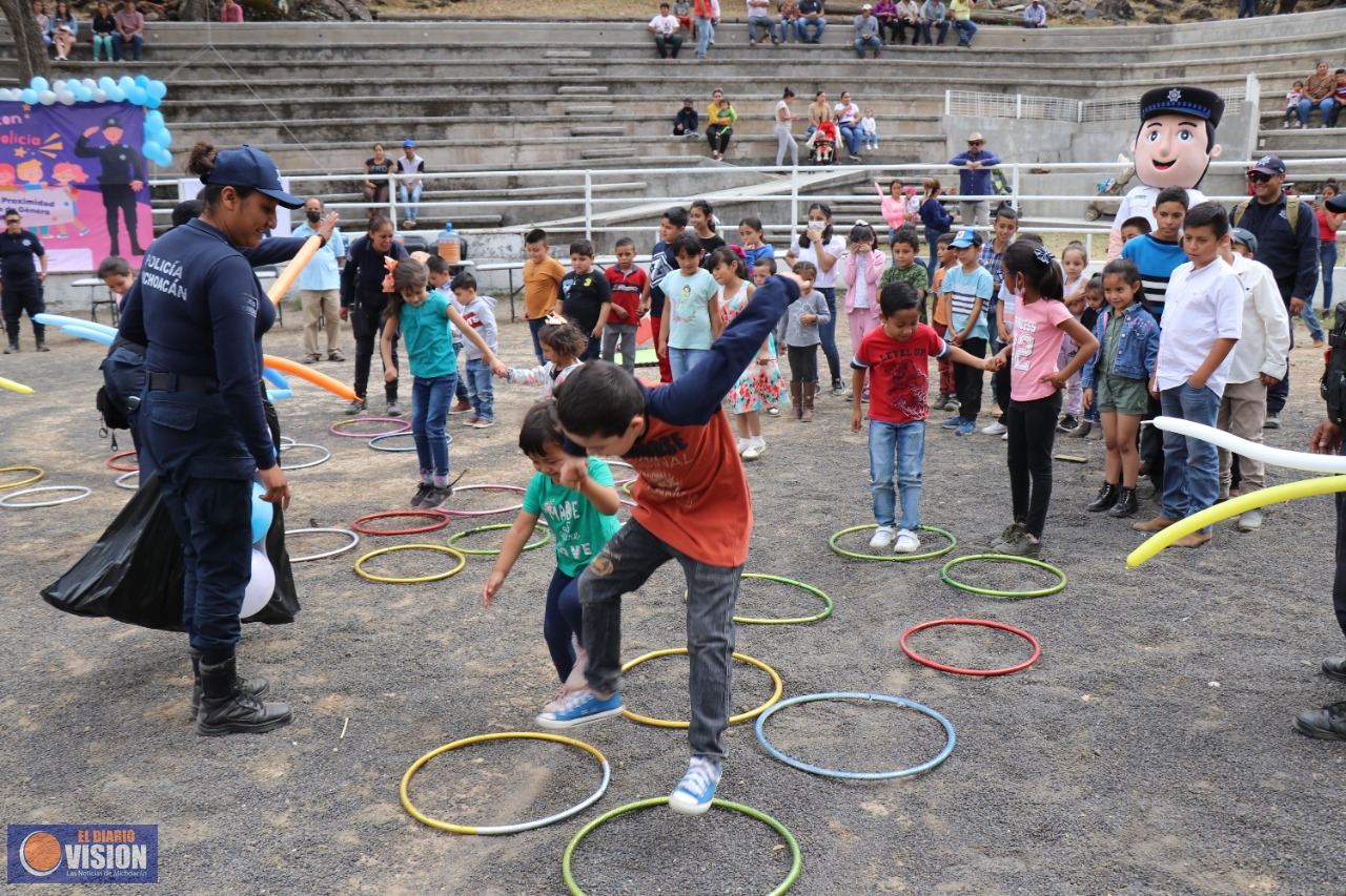 SSP regala sonrisas y celebra Día del Niño con actividades lúdicas a infantes, en Morelia