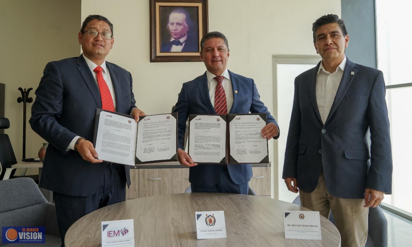 UMSNH acuerda con IEM fortalecer cultura política de la ciudadanía  