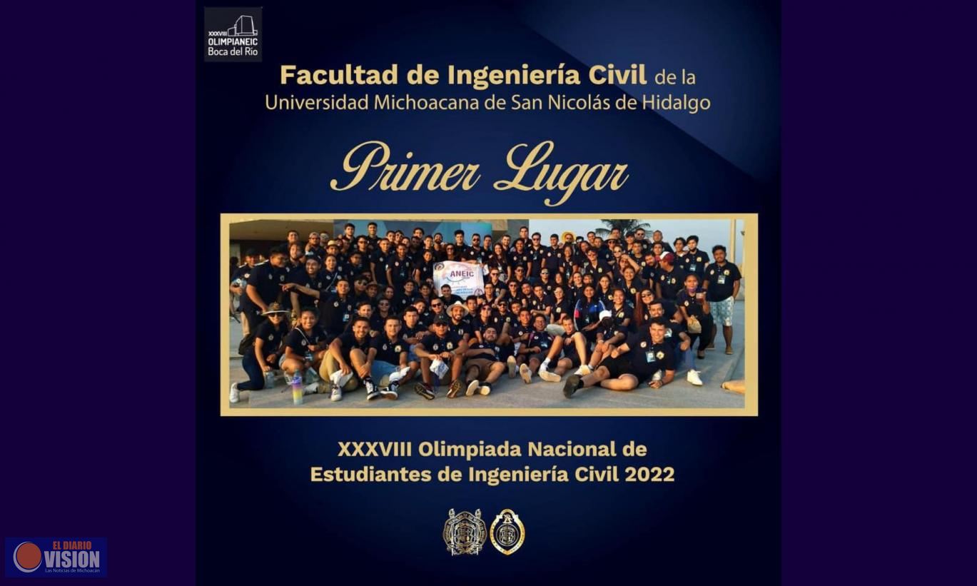 UMSNH obtiene primer lugar en Olimpiada Nacional de Estudiantes de Ingeniería Civil 