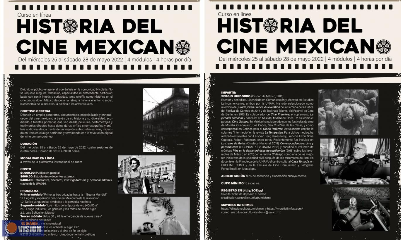 UMSNH y FICM ofrecen curso sobre la historia del cine mexicano 