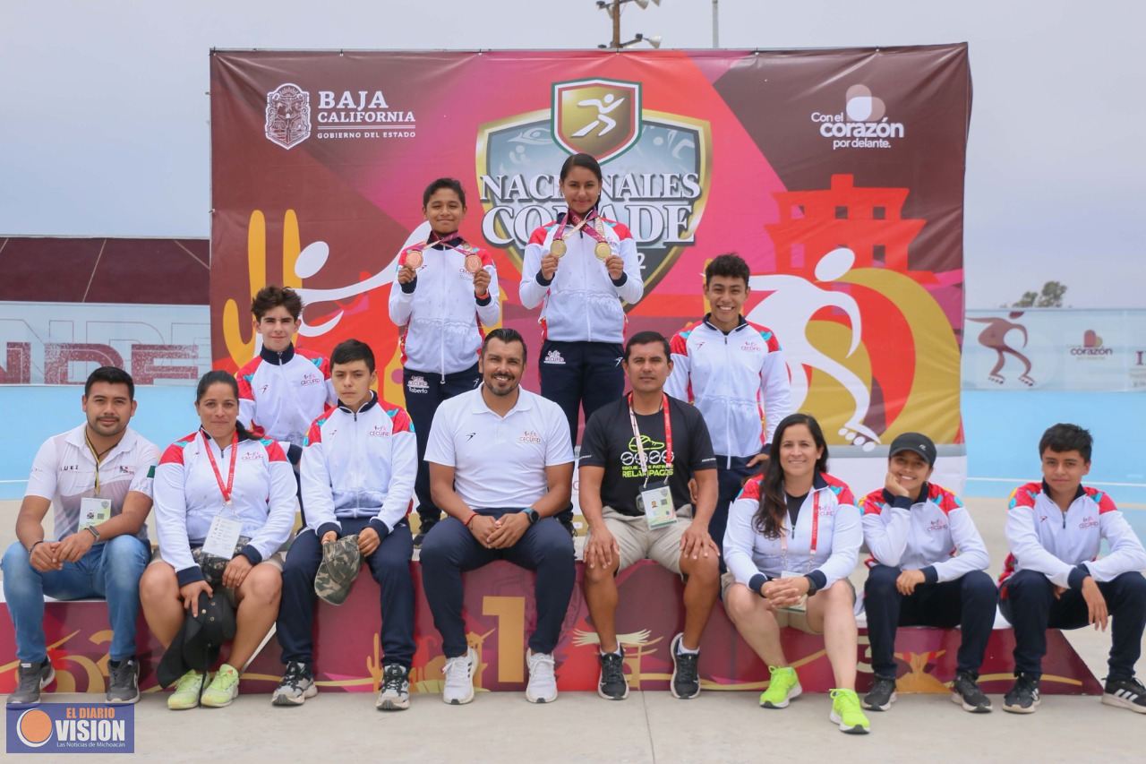 Conquista Michoacán dos oros y un bronce en patines y frontón en Nacionales Conade 2022