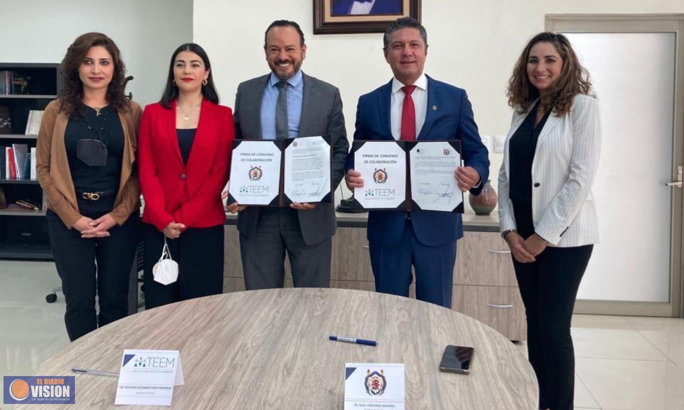 UMSNH y TEEM signan convenio de colaboración que beneficia a los nicolaitas