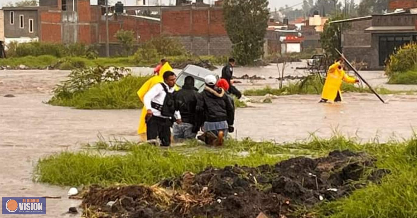 Atiende PC estatal afectaciones tras tromba en Morelia