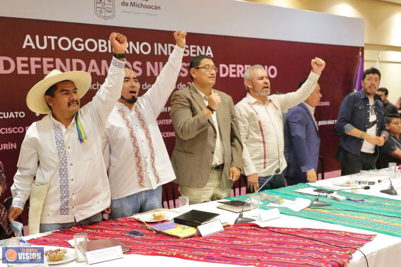 Bedolla y comunidades indígenas cierran filas por la defensa del autogobierno