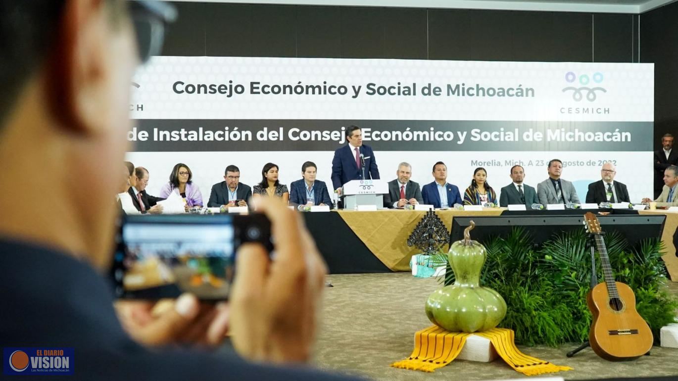 Quedó formalmente instalado el Consejo Económico y Social de Michoacán