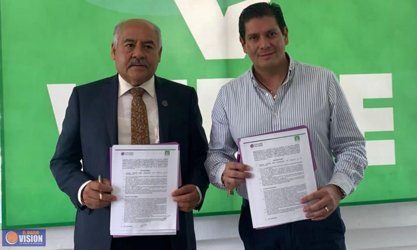 Signan PVEM y Universidad Nova Spania convenio de colaboración