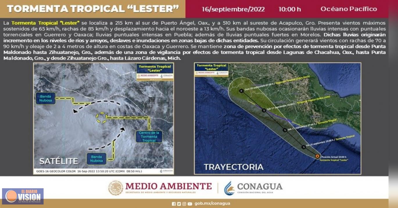 En alerta PC estatal ante la Tormenta Tropical “Lester”