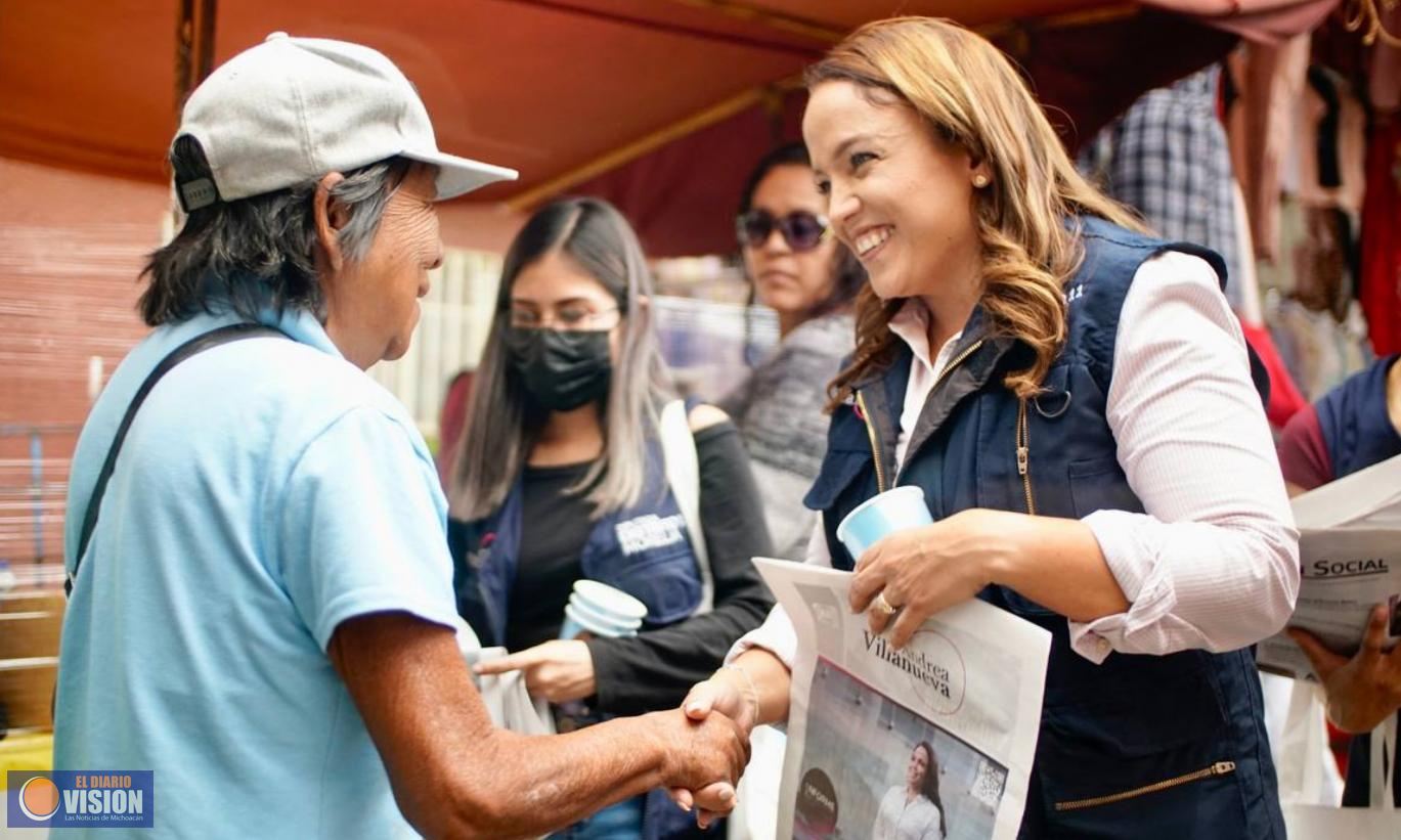 Con recorridos en las calles del Distrito 11, Andrea Villanueva rinde cuentas a los ciudadanos