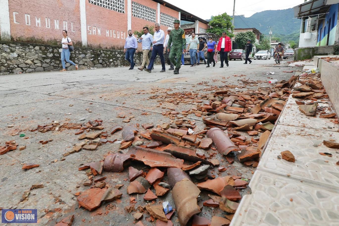 Reitera Bedolla apoyo a damnificados de la Costa tras el sismo