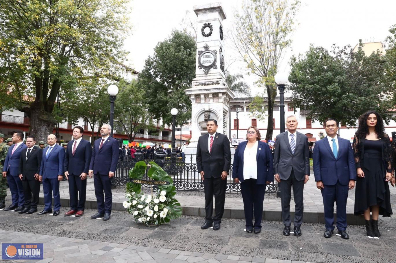 Asiste Bedolla al 157 aniversario luctuoso de los Mártires de Uruapan