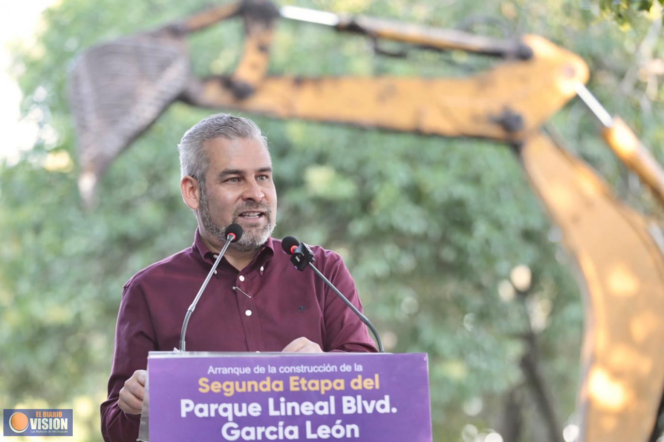 *Gobernador y alcalde inician obra de ampliación del Parque Lineal de Morelia