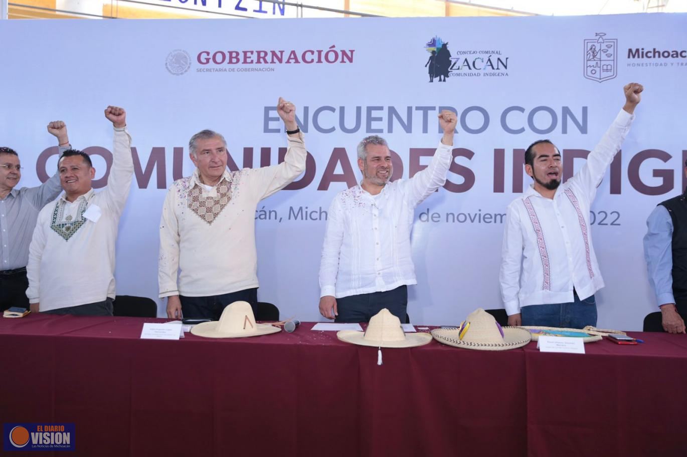 Bedolla y Segob inician nueva etapa de reconciliación con comunidades indígenas