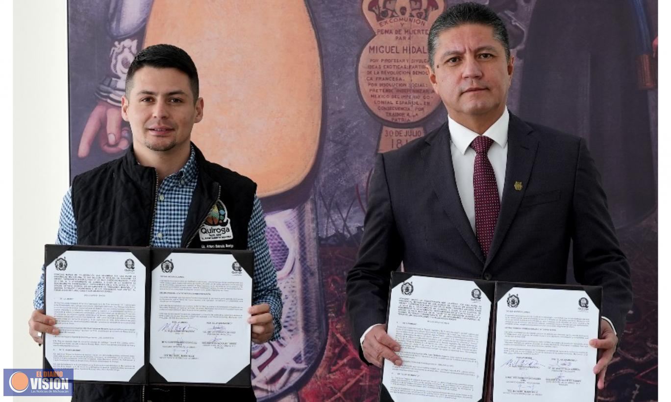 UMSNH y Ayuntamiento de Quiroga signan convenio de colaboración 