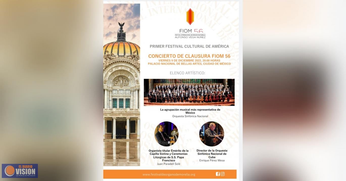 Con presencia en Palacio de Bellas Artes, concluye Festival Internacional de Órgano de Morelia