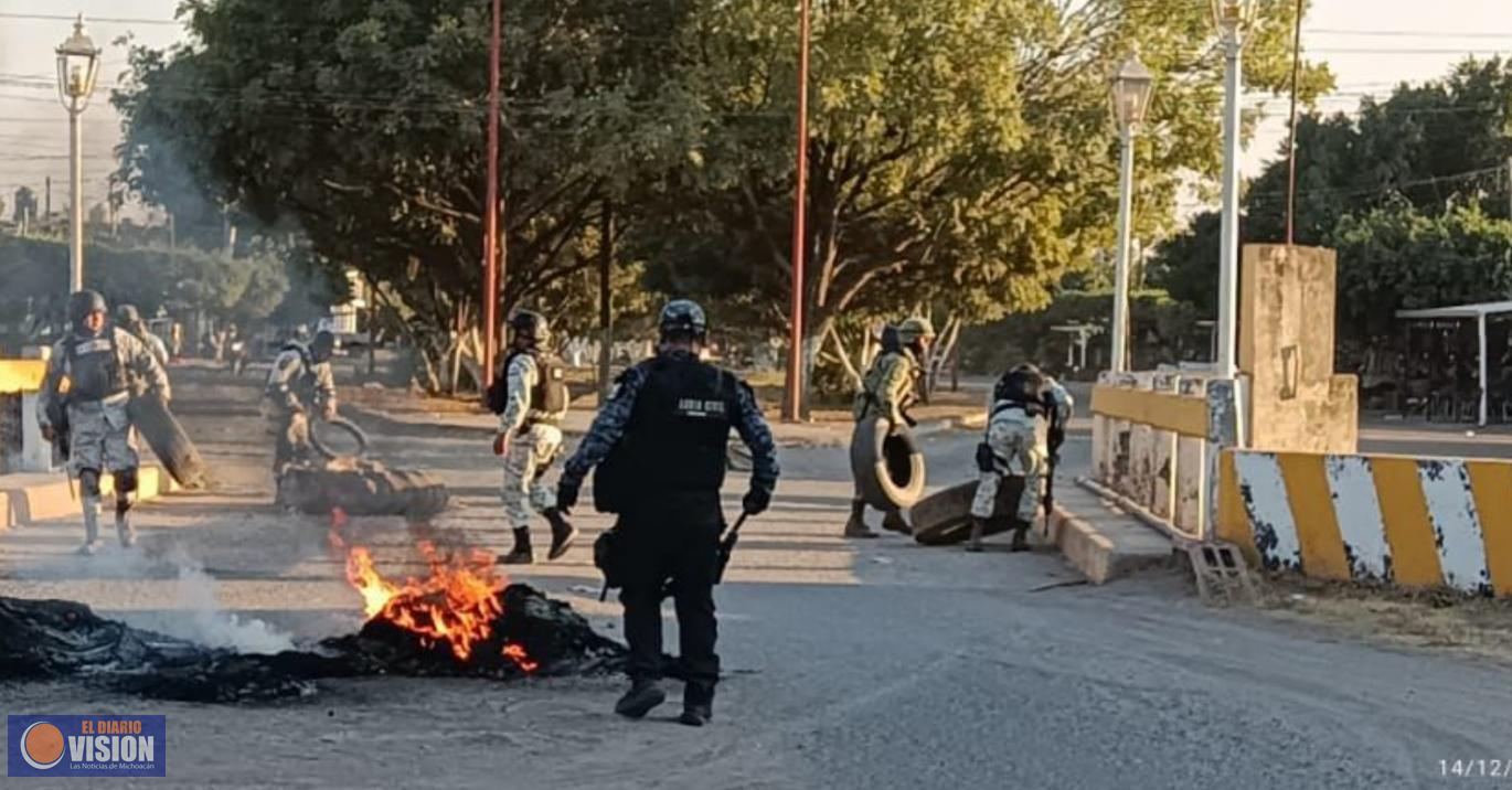 SSP y autoridades federales desbloquean vialidades en Buenavista