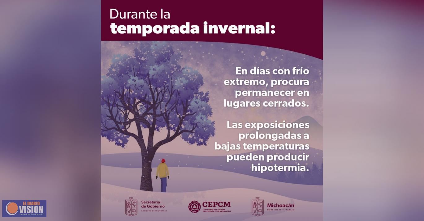 Exhorta PC a seguir recomendaciones ante bajas temperaturas