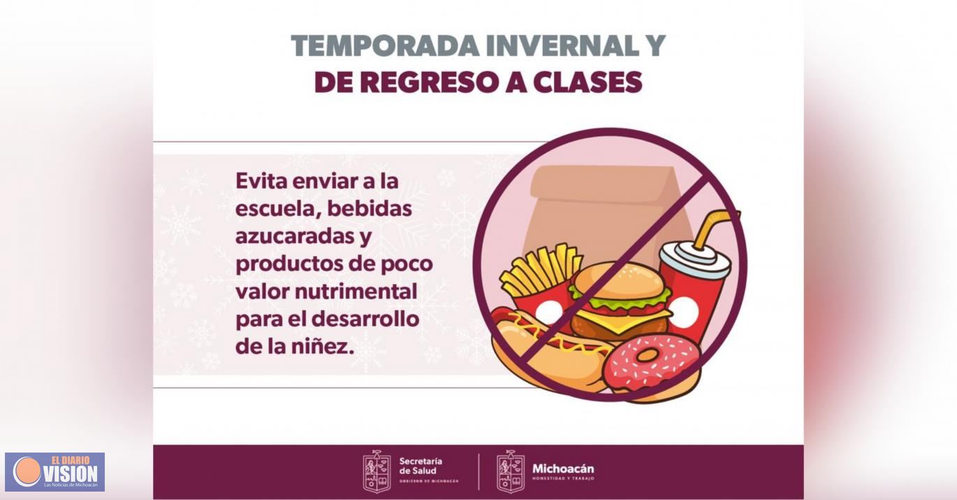 Invita SSM a privilegiar los lunch saludables en temporada invernal y regreso a clases