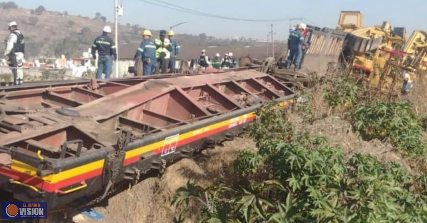 Atiende GC reporte por descarrilamiento de tren, en Morelia