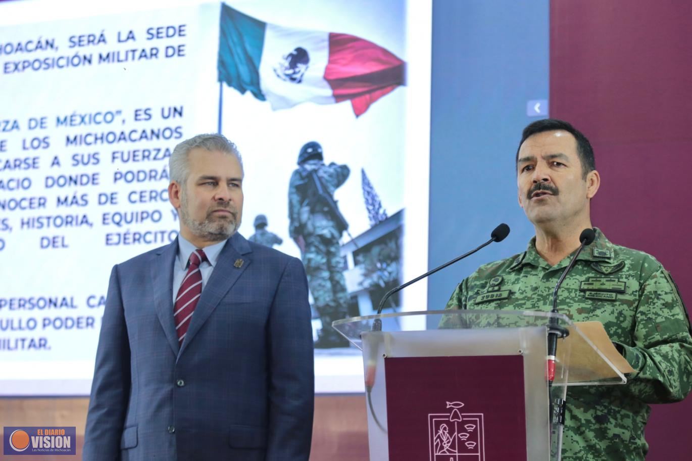 Michoacán recibe la magna exposición militar “La Gran Fuerza de México”