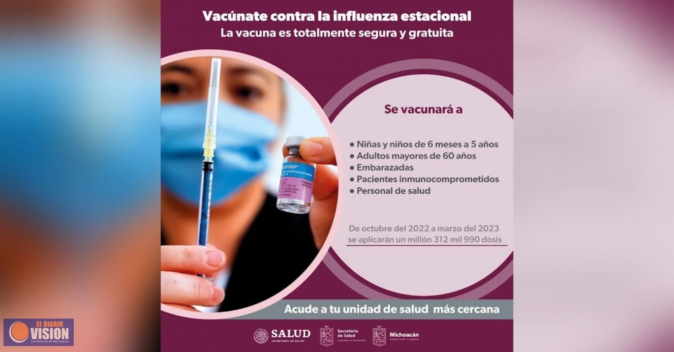 Aplicadas más de 509 mil dosis de influenza en unidades médicas de la SSM