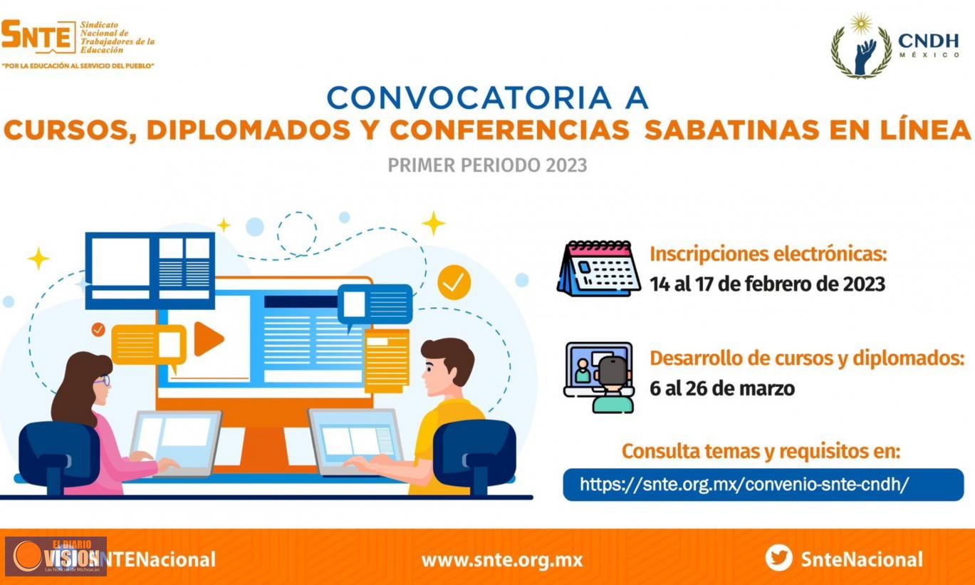 Abre convocatoria SNTE de cursos, diplomados y conferencias en derechos humanos