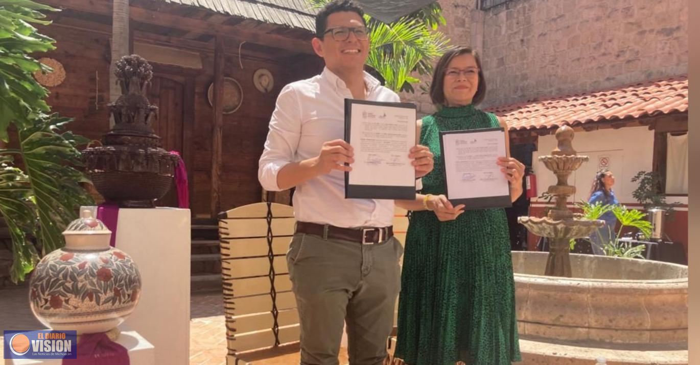 Acuerdan IAM y CIDAM proteger marcas artesanales de Michoacán