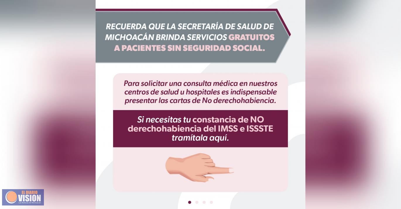 En SSM, michoacanos sin seguridad social reciben atención médica gratuita