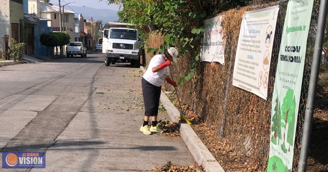 Con ayuda vecinal, Gobierno de Morelia le da brillo al bosque de Cosmos