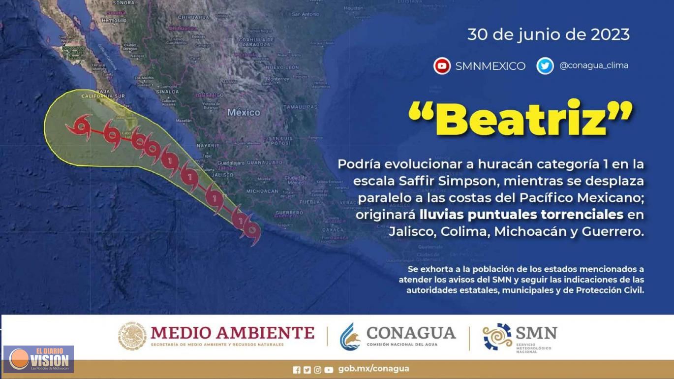 “Beatriz” impactaría en Michoacán, pide PC extremar precauciones a la población