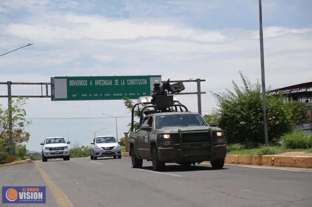 SSP mantiene vigilancia para garantizar el orden, en Apatzingán