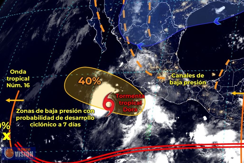 *Tormenta tropical Dora provocará lluvias fuertes, pide PC estatal tomar previsiones