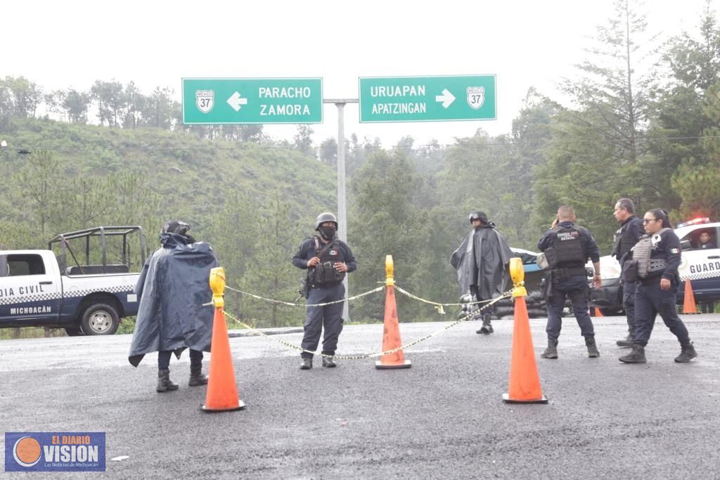 8 detenidos en bloqueos de la región Uruapan; hay libre tránsito en San Lorenzo y Capacuaro