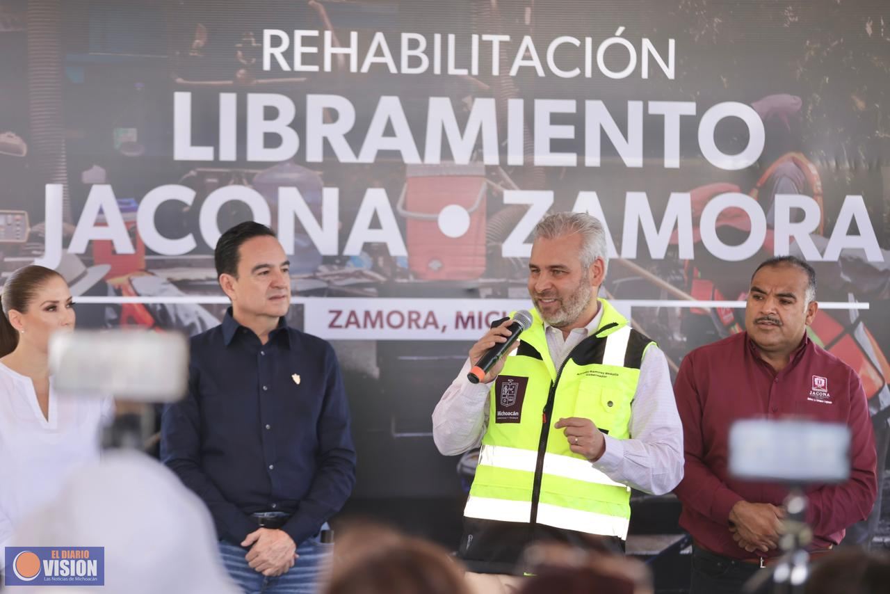 Arranca Bedolla rehabilitación del libramiento Jacona-Zamora