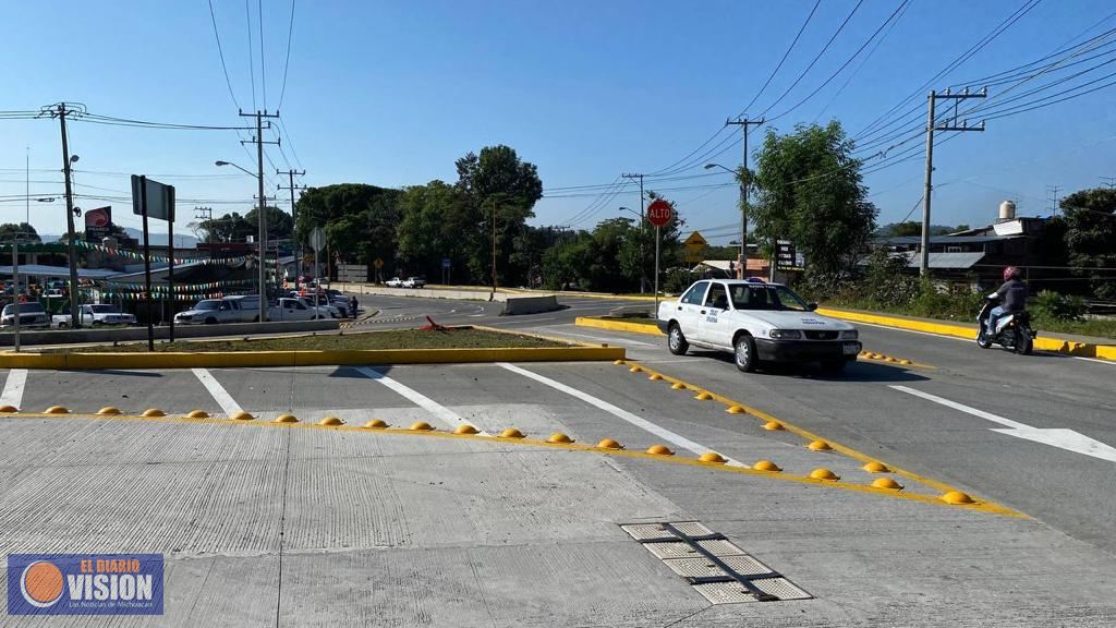 Obra de acceso a fraccionamiento El Mirador genera seguridad vial 