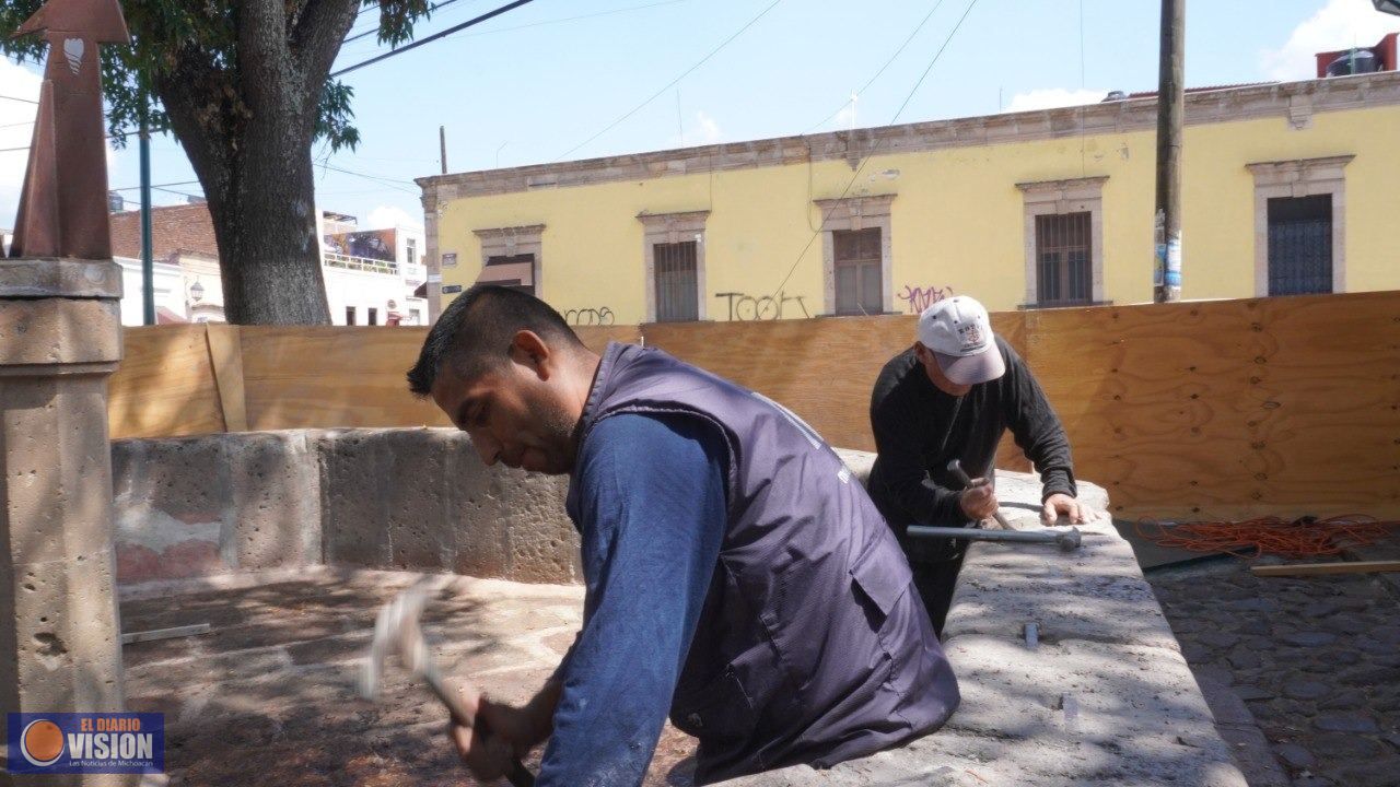 Gobierno de Morelia, restaura la Pila del Gallo