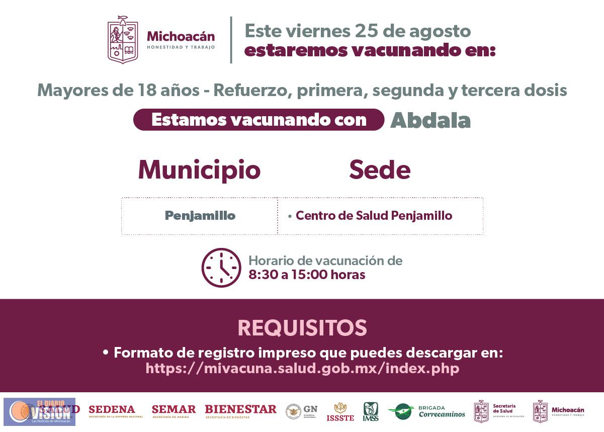 Se vacunará a población de 74 municipios contra el COVID-19