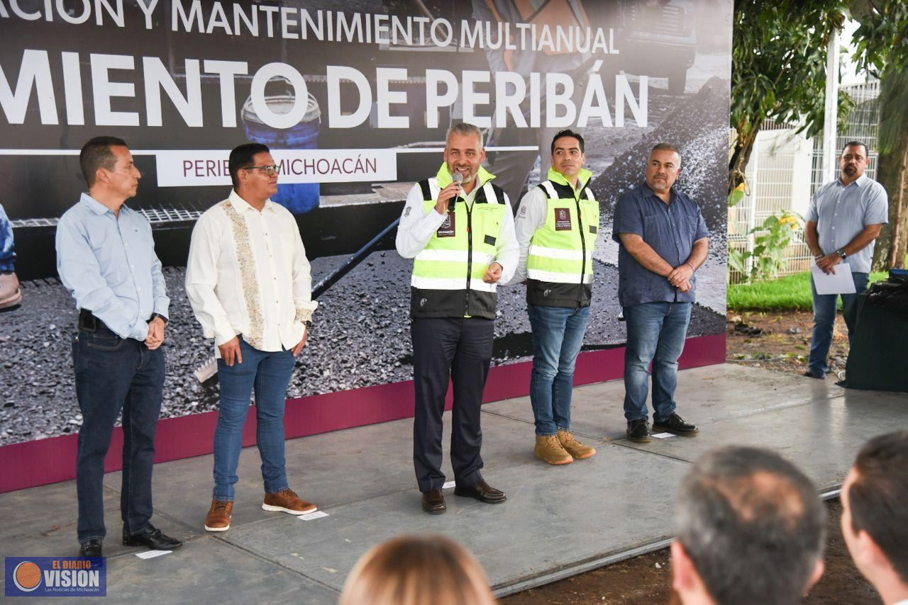 Bedolla pone en marcha rehabilitación del libramiento Peribán