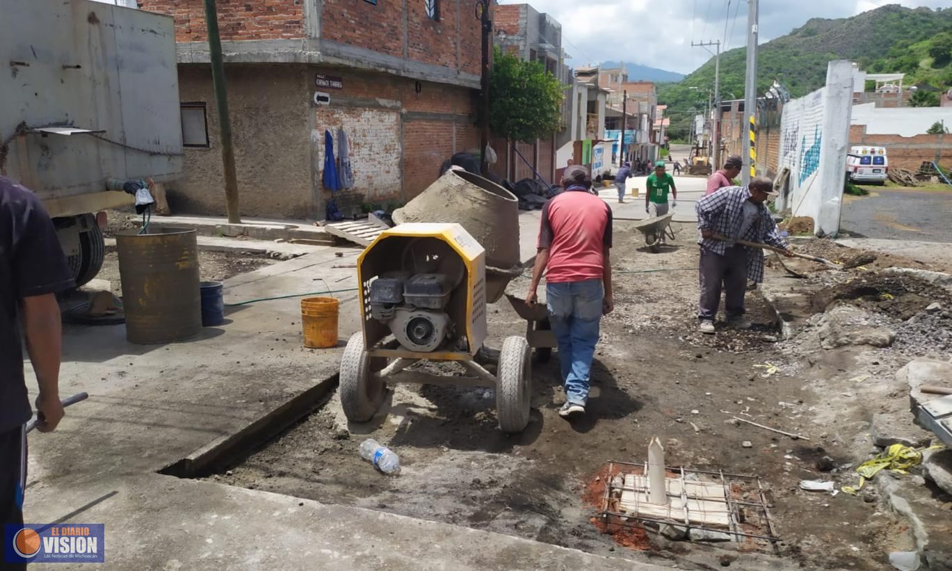 Avanza la Rehabilitación de la Calle Ciriaco Torres en Zacapu